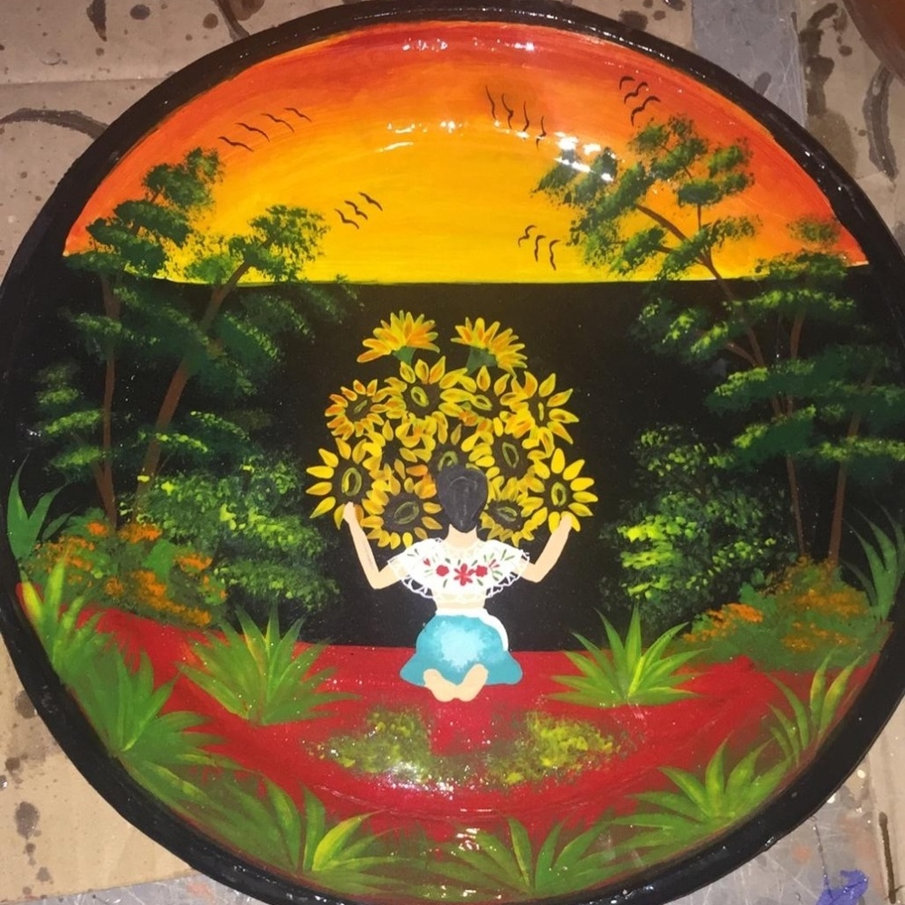 Plato de barro pintado a mano 100% hecho en mexico